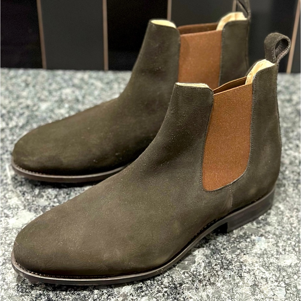 Idrese Escobar Chocolate Brown Suede Chelsea Boots